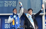[포토] 지지호소하는 김포시 후보 '김주영-박상혁'