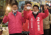 [포토] 차명진 부천병 후보 지원유세 나온 김문수