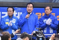 [포토] 경북 구미 후보자들 지원유세 나선 이낙연 선대위원장