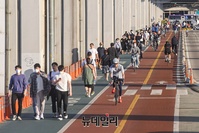 [포토] ‘생활 속 거리두기' 앞둔 황금연휴...붐비는 한강공원