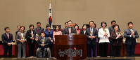 [포토] 미래통합당 제3차 당선자 총회, 발언하는 주호영 
