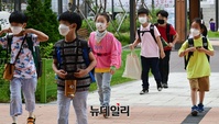 [포토] 3차 등교 개학, 거리두며 등교하는 초등학생