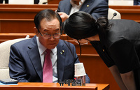 [포토] 통합당 의총, 대화하는 '이종배-배현진'