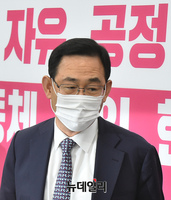 [포토] 회견장 떠나는 주호영 통합당 원내대표