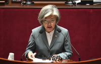 [포토] 국회 예결위 출석한 강경화 외교부 장관