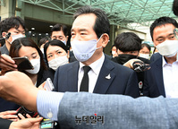 [포토] 故 박원순 빈소 나서는 정세균 국무총리