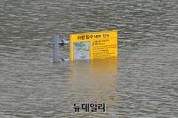 [포토] 집중호우로 흙탕물에 잠긴 탄천주차장