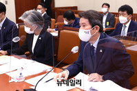 [포토] 국회 외통위 참석한 강경화-이인영