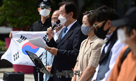 [포토] 김경재 8.15국민대회 대회장 "코로나 방역실패 정부가 사과하라" (영상)