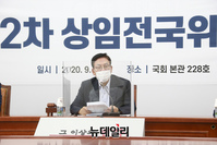 [포토] 회의 주재하는 정우택 미래통합당 전국위원회 의장