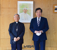 [포토] 한국천주교주교회의 예방한 이낙연 민주당 대표