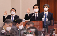 [포토] 산자위 국감, 선서하는 성윤모 장관