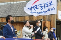 [포토] 중국 역사왜곡 규탄 기자회견, 발언하는 인지연 최고위원