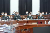 [포토] 국정감사 출석한 김한성 사령관·이영철 본부장