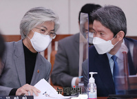 [포토] 대화 나누는 강경화-이인영