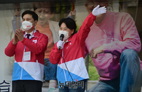 [포토] 오세훈 유세 지원 나선 윤희숙 의원