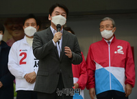 [포토] 오세훈 지원유세 나선 안철수