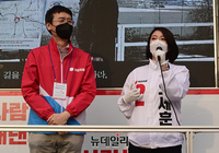[포토] 오세훈 지원유세 나선 '배현진-김웅'