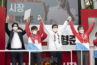 [포토] 박형준 후보 지원유세 나선 유승민-하태경