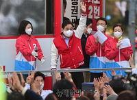 [포토] 오세훈 지원유세 나선 심재철 전 원내대표