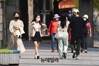 [포토] 절기상 '곡우(穀雨)' 따뜻한 봄 날씨에 겉옷 벗은 시민들