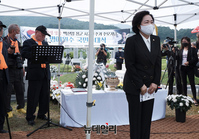 [포토] 고 백선엽 장군 명예원수 추대식, 인사말하는 조명희 의원