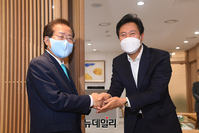 [포토] 오세훈 서울시장 찾은 홍준표 예비후보