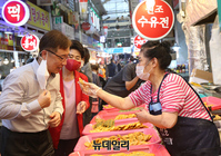 [포토] 수유시장 찾은 최재형 예비후보