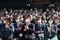 [포토] '삼보사찰 천리순례 회향식' 참석한 윤석열