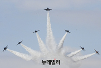 [포토] 서울 아덱스, 곡예 비행하는 블랙이글스