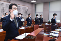[포토] 국감 증인선서 하는 이강섭 법제처장