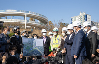 [포토] 성남 제1공단 근린공원 조성현장 찾은 이재명 후보