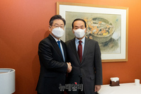 [포토] 박창달 전 의원, 국민의힘 탈당 6일만에 이재명 지지 선언