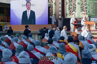 [포토] 황희 장관 사과 영상에 불쾌감 표하며 떠나는 스님들