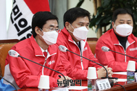 [포토] 발언하는 조경태 국민의힘 직능본부장