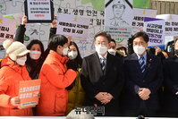 [포토] 생명안전 약속식, 피해자 대표단 만난 이재명