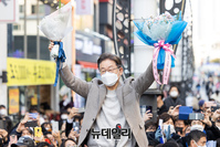 [포토] 청주 찾은 이재명 민주당 대선 후보