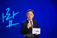 [포토] 대한상의 초청 경제정책대화 참석한 이재명 대선후보