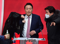 [포토] 윤석열 후보, 선관위 주최 1차 토론회 준비