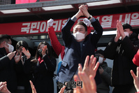 [포토] 서산 찾아 지지호소 하는 윤석열 후보