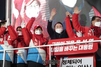 [포토] 전북 익산역 찾은 윤석열 대선후보