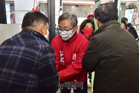 [포토] 상인들 만난 최재형·나경원