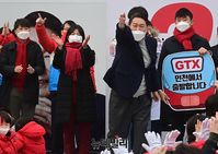 [포토] 인천 연수구 찾은 윤석열 "GTX, 좋아 빠르게 ~"