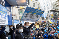 [포토] 강서구 발산역서 유세 이어가는 이재명