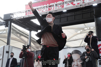 [포토] 경북 경산서 어퍼컷 세리모니로 화답하는 윤석열