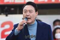 [포토] 경기 이천 찾은 윤석열 후보, 안철수 대표 첫 지원유세