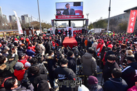 [포토] 경기 구리 찾은 윤석열, 지지호소