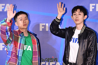 [포토] 'FIFA 패션' 찾은 우원재·코드쿤스트