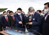 [포토] 청주 다목적방사광가속기 공사 현장 찾은 윤석열