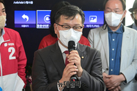 [포토] 김진태 강원지사 후보 선거사무소 개소식 찾은 이양수